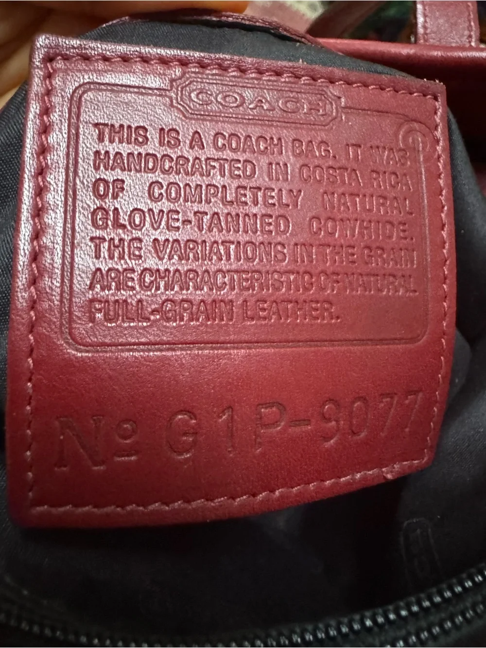 Coach Vintage Red Leather Tote Bag 9077